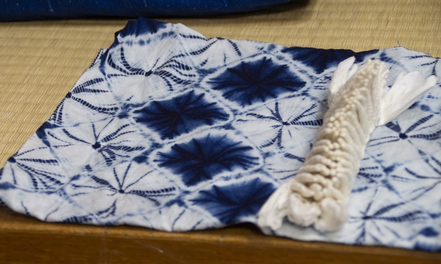 Indigo dyed fabric texture