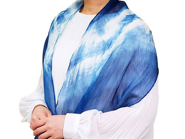 Indigo dyed shawl